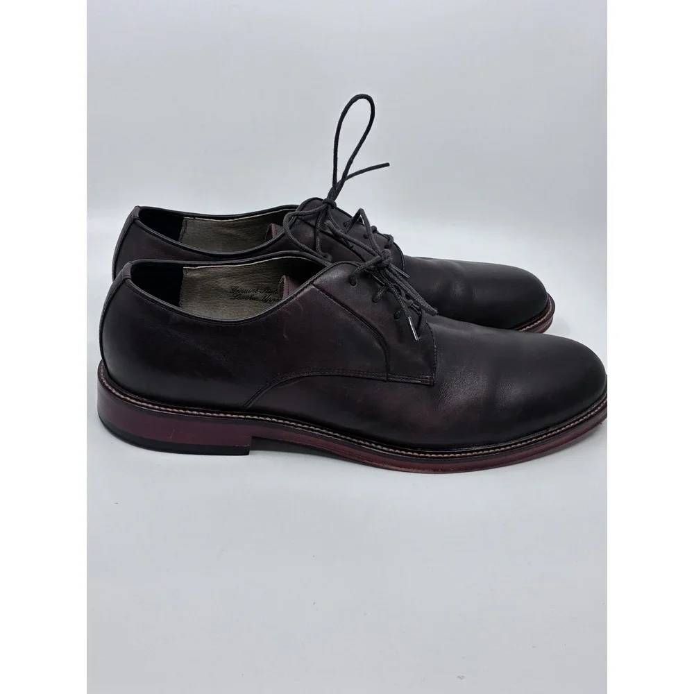 Banana Republic Mens Italian Leather Ortholite Derby Shoes Dark Brown 12M Preppy
